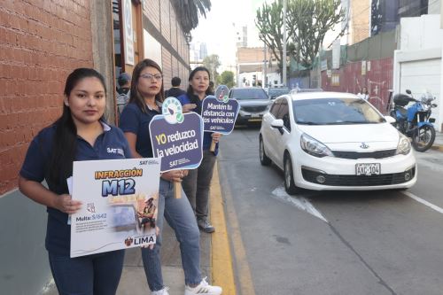 Campaña busca evitar accidentes graves y exposición a estudiantes escolares. ANDINA/Vidal Tarqui