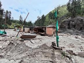 Un huaico de grandes proporciones provocó el desborde de río en San Marcos, en la sierra de la región Áncash. Foto: ANDINA/Difusión