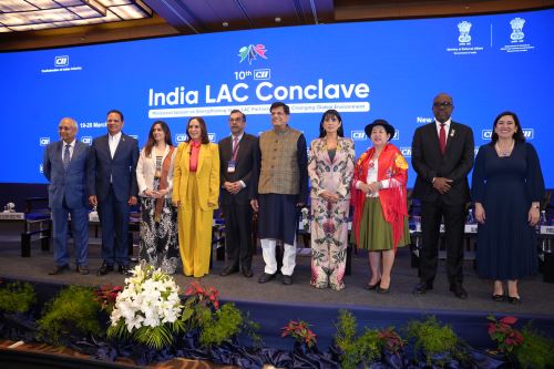 La ministra de Comercio Exterior y Turismo, Desilú León, participa en la Décima Edición del Cónclave de Negocios India - Latinoamérica y el Caribe (LAC), que se lleva a cabo en Nueva Delhi. ANDINA/Difusión