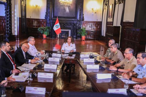 Presidenta Dina Boluarte informa desde el Cuarto de Guerra sobre avances en la lucha contra la criminalidad en Lima y Callao