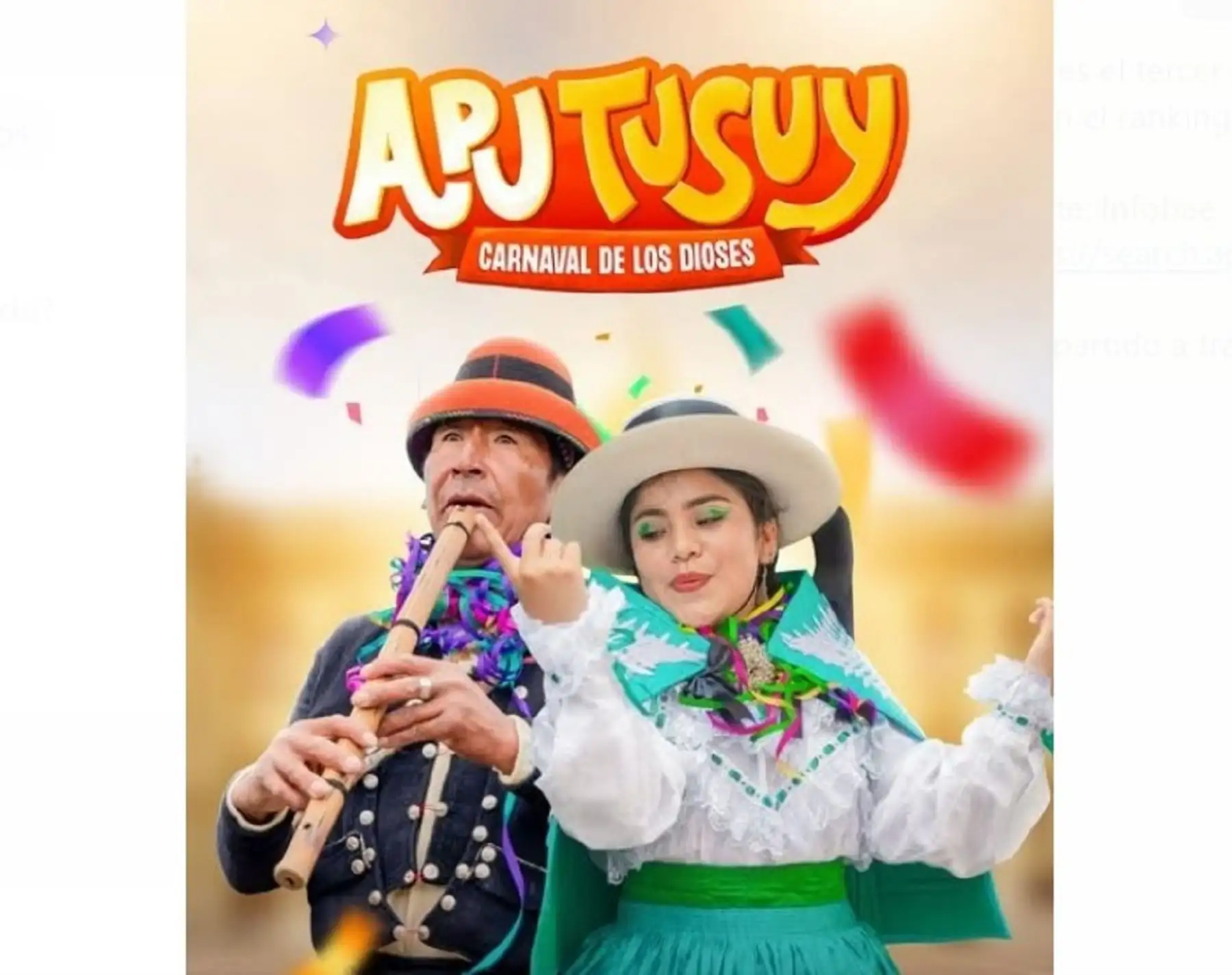 Apurímac celebrará este viernes 28 y sábado 29 de marzo el Apu Tusuy o Carnaval de los Dioses una de las fiestas más importantes de esta región.
