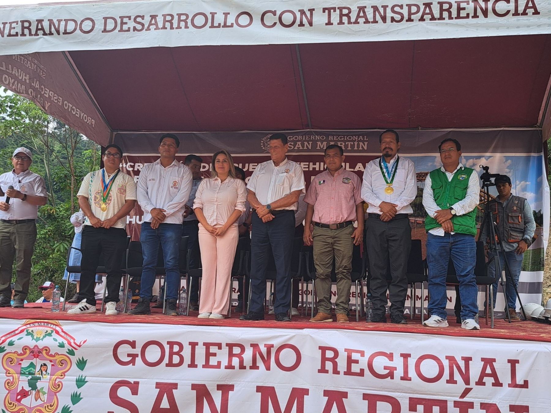 Se inició la construcción del puente Pongo Isla que dinamizará la economía y mejorará la conectividad de las localidades del valle de Chipurana, en la provincia y región San Martín. ANDINA/Difusión