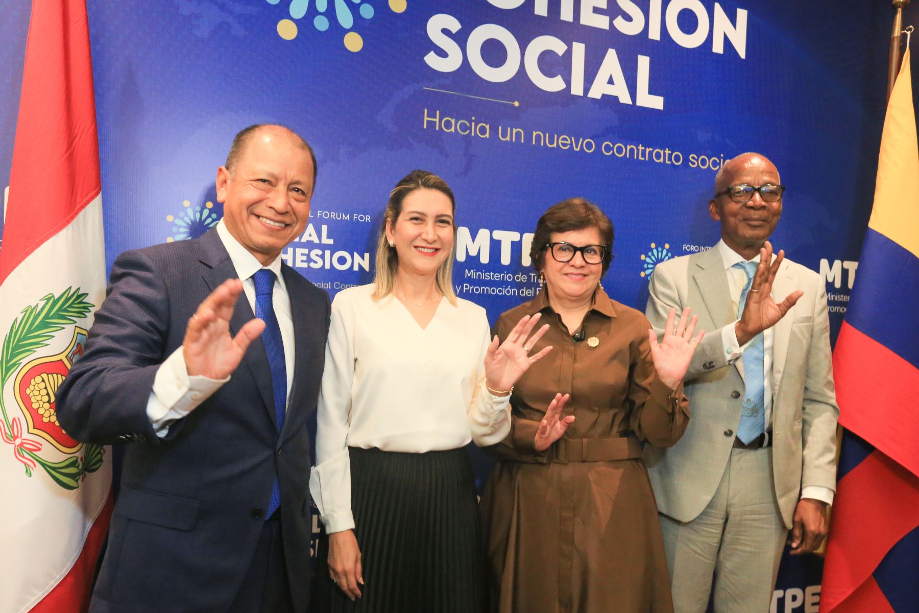 Ministro de Trabajo, Daniel Maurate participa del Foro Internacional para la Cohesión Social “Hacia un Nuevo Contrato Social” junto a sus homólogos de Ecuador, Guyana y Paraguay.FOTO:ANDINA/Hector Vinces.