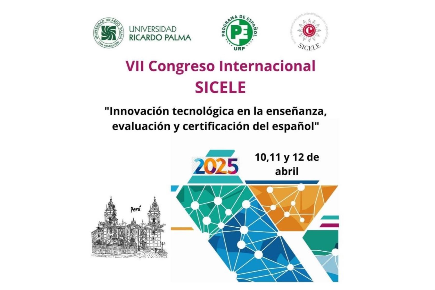 Convocatoria para el congreso del SICELE en la Universidad Ricardo Palma. Imagen: Difusión.