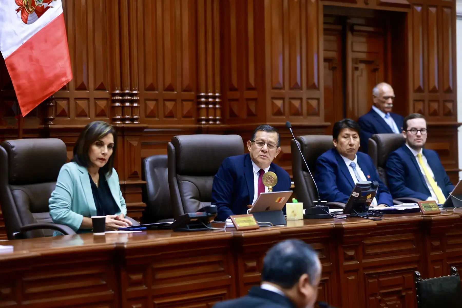 Premier Gustavo Adrianzén responde al pliego interpelatorio en el pleno del Congreso. Foto:ANDINA/Difusión