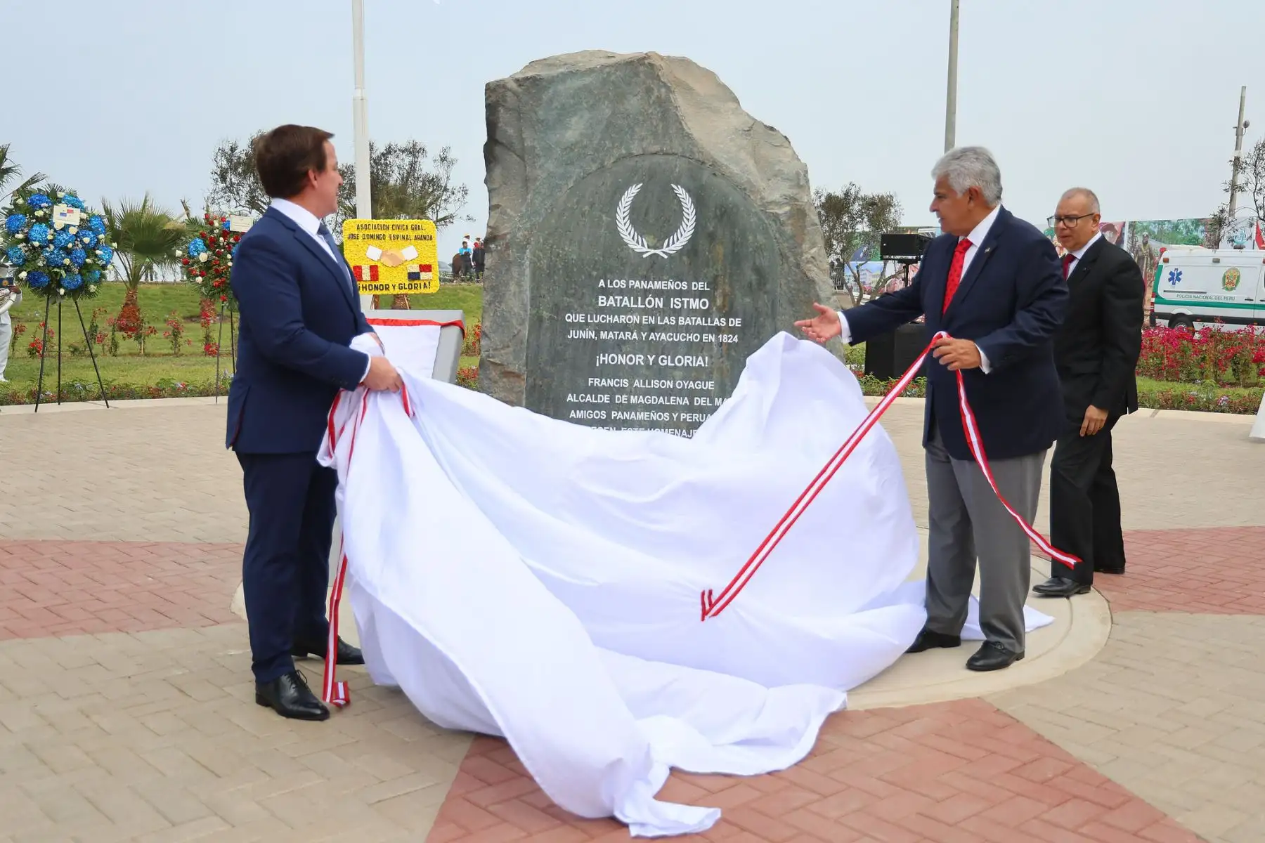 En una ceremonia especial, se inauguró oficialmente el Parque Istmo de Panamá en Magdalena del Mar, en presencia del alcalde Francis Allison y del presidente de Panamá, José Raúl Mulino Quintero, entre otras autoridades. Foto: Municipalidad de Magdalena