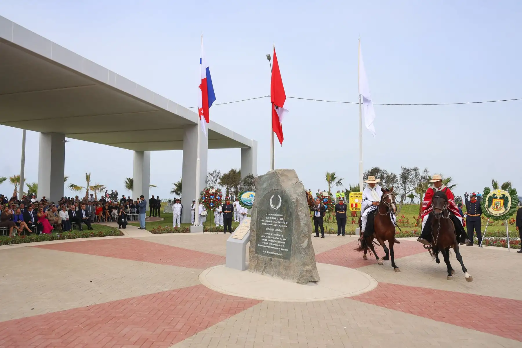 En una ceremonia especial, se inauguró oficialmente el Parque Istmo de Panamá en Magdalena del Mar, en presencia del alcalde Francis Allison y del presidente de Panamá, José Raúl Mulino Quintero, entre otras autoridades. Foto: Municipalidad de Magdalena