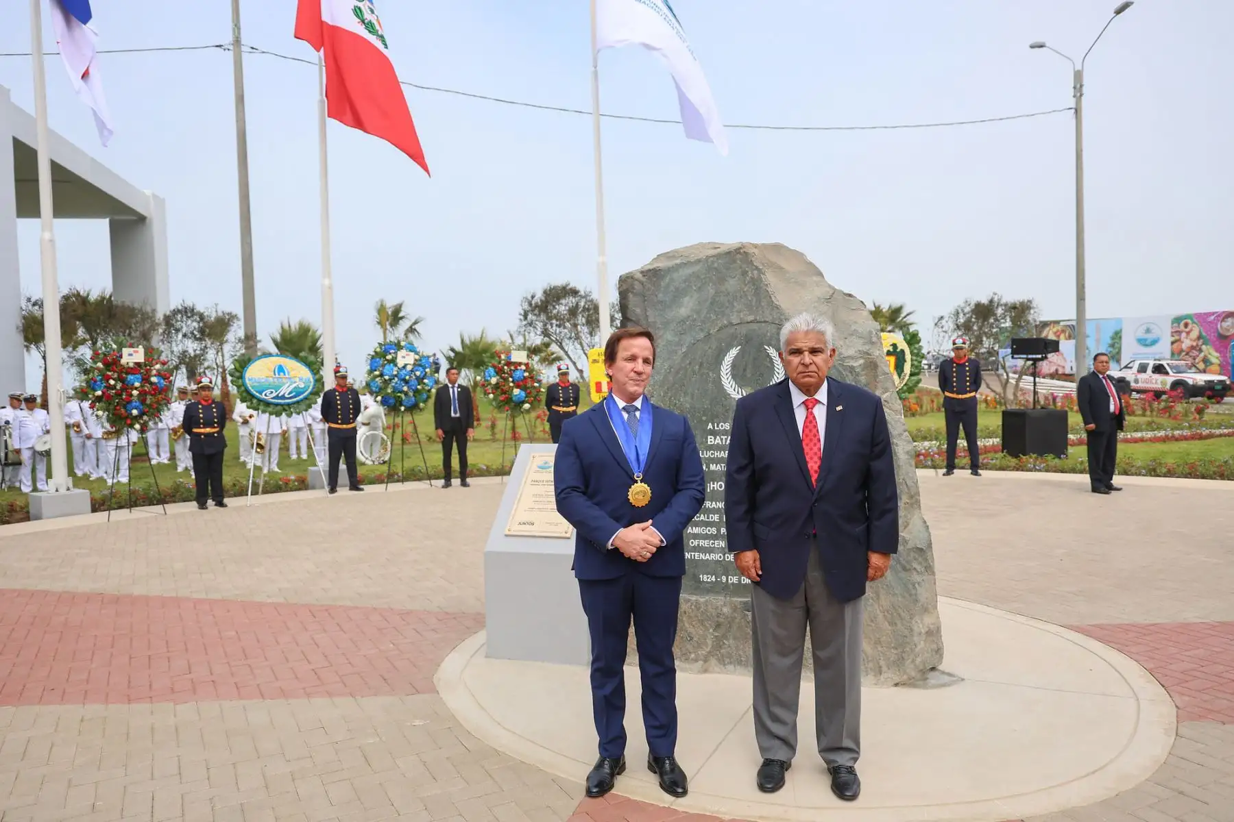 En una ceremonia especial, se inauguró oficialmente el Parque Istmo de Panamá en Magdalena del Mar, en presencia del alcalde Francis Allison y del presidente de Panamá, José Raúl Mulino Quintero, entre otras autoridades. Foto: Municipalidad de Magdalena