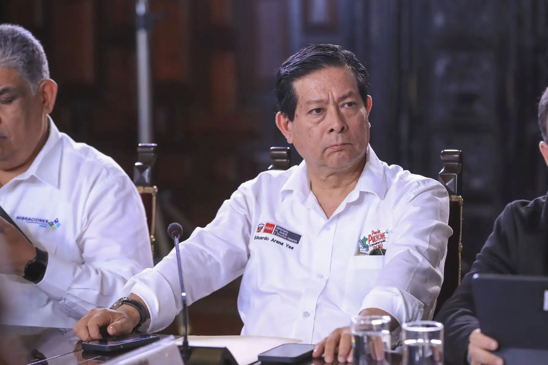 La presidenta de la república, Dina Boluarte Zegarra, lidera una nueva sesión del Cuarto de Guerra, que se desarrolla en Palacio de Gobierno. Foto: ANDINA/Prensa Presidencia