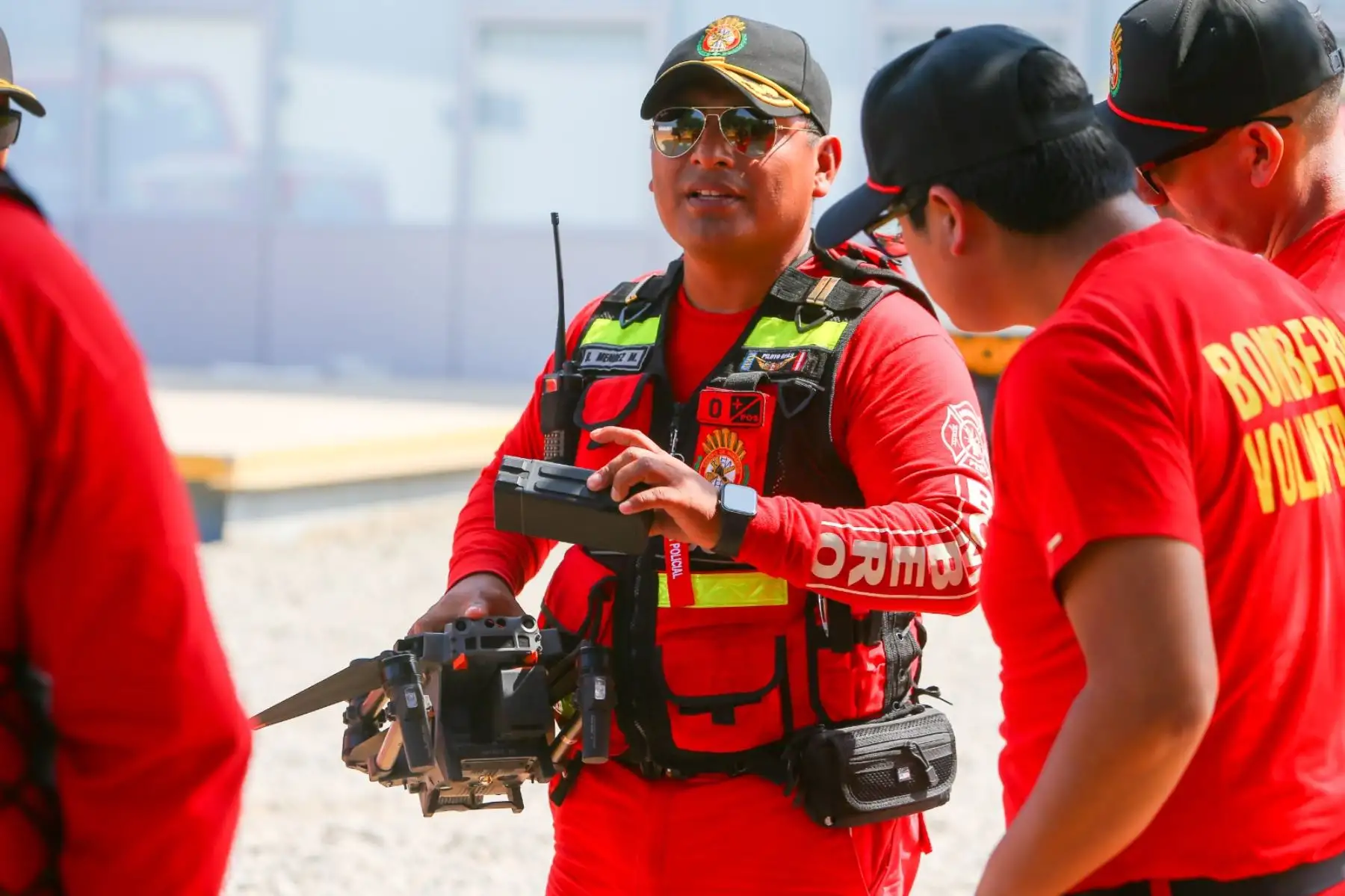 El Cuerpo de Bomberos realizó un reentrenamiento técnico de drones con el objetivo de tener la preparación adecuada en los diferentes escenarios a los que se pueden enfrentar. Foto: ANDINA/Difusión