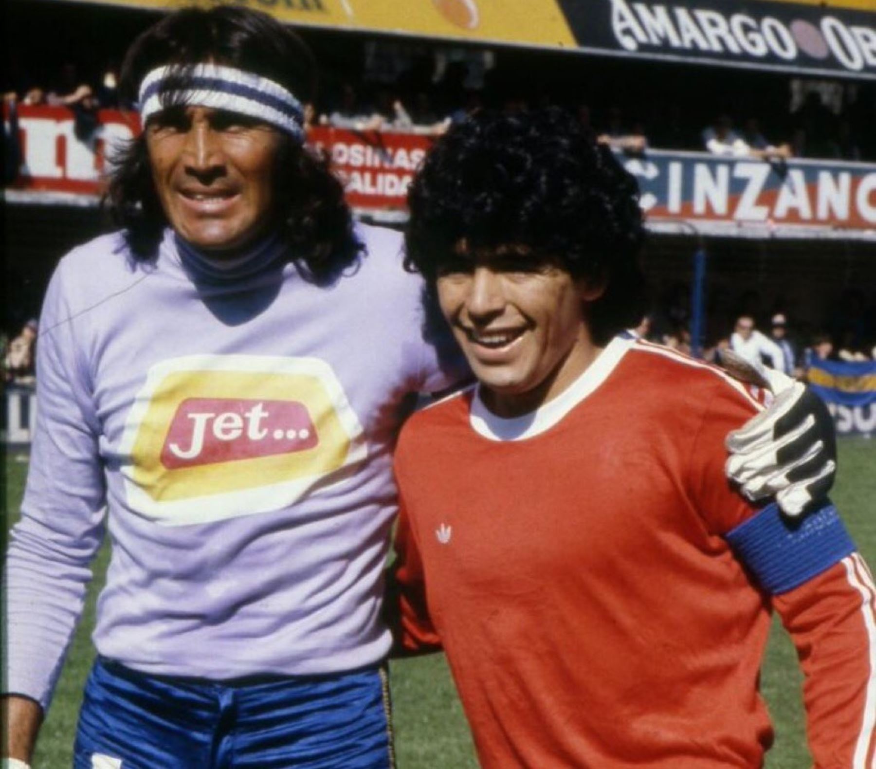 Hugo Gatti junto a Diego Maradona