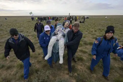 Pettit, Ovchinin y Vagner despegaron y se acoplaron al laboratorio orbital el 11 de septiembre de 2024.Foto: NASA
