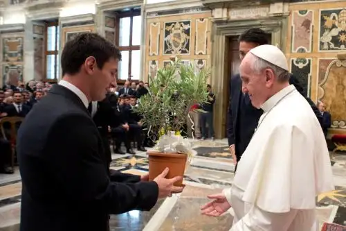 Messi se despidió del papa Francisco