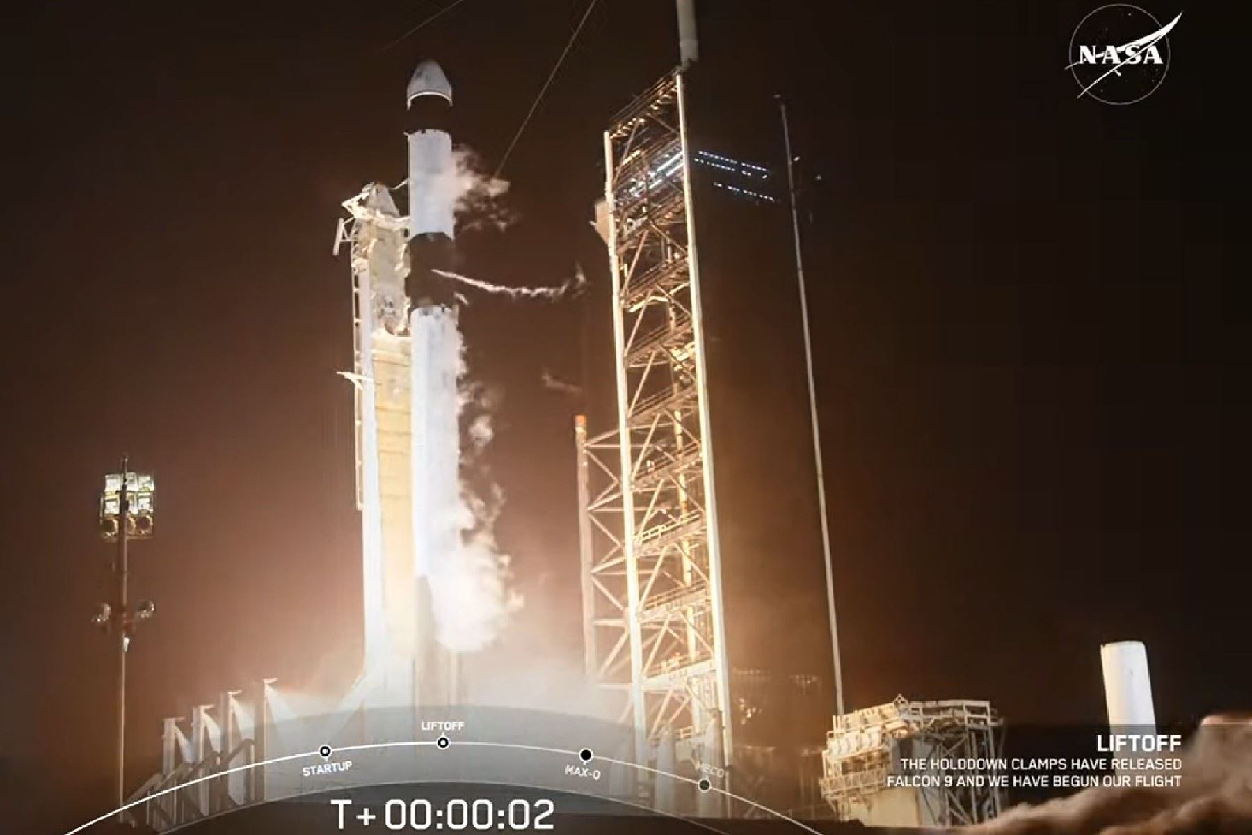 El cohete Falcon 9 de Space X, que transporta el conjunto ACES, compuesto por dos relojes atómicos, despegó este lunes a las 3:15 a.m. (hora peruana) desde Cabo Cañaveral en Florida (Estados Unidos), rumbo a la Estación Espacial Internacional, a 400 km de altitud. Foto: NASA