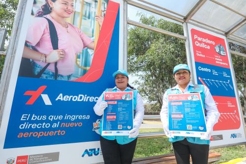 Paraderos del servicio de transporte público AeroDirecto. Foto: ANDINA/Difusión
