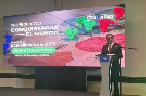 Presidente de la Asociación de Exportadores (Adex), César Tello, presenta la 17º edición de la Feria Expoalimentaria. Foto: Cortesía..