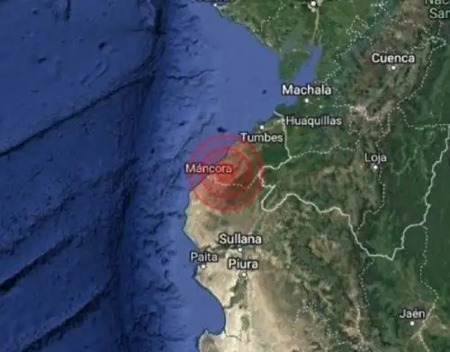 El epicentro del temblor se localizó cerca del balneario de Máncora, en la provincia de Talara, región Piura.