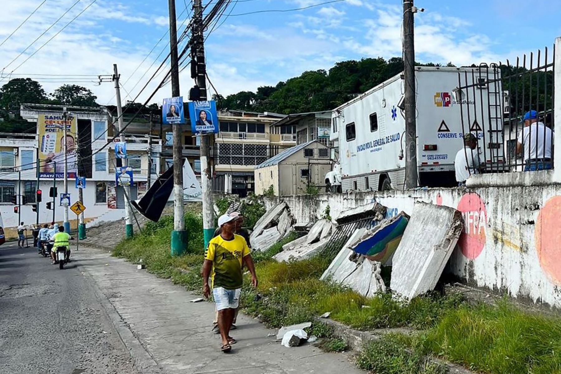 Un sismo de magnitud 6,3 sacudió el viernes la provincia ecuatoriana de Esmeraldas, en el noroeste, cerca de la frontera con Colombia. Foto: AFP