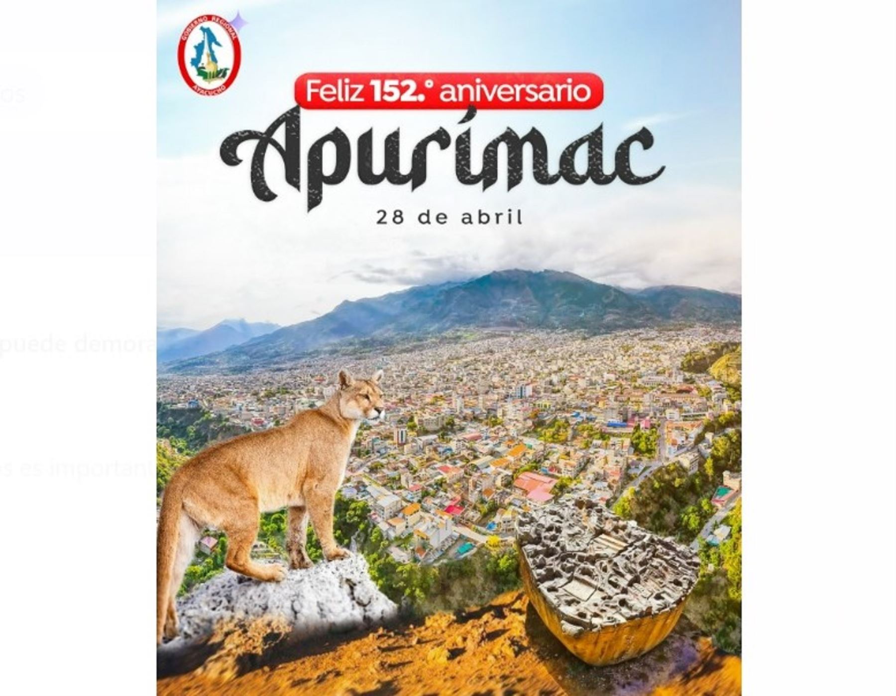 Apurímac celebra hoy 28 de abril su 152.° aniversario de creación política con diversas actividades y la promoción de sus principales atractivos turísticos.
