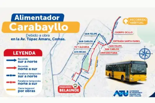 Rutas alimentadoras del Metropolitano tienen nuevos recorridos de manera temporal. Foto: ANDINA/Difusión