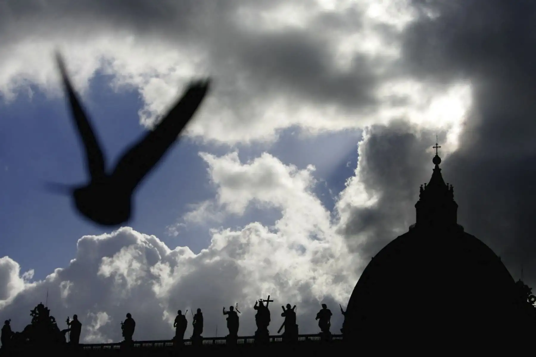Una paloma sobrevuela la Plaza de San Pedro del Vaticano.

Foto: AFP