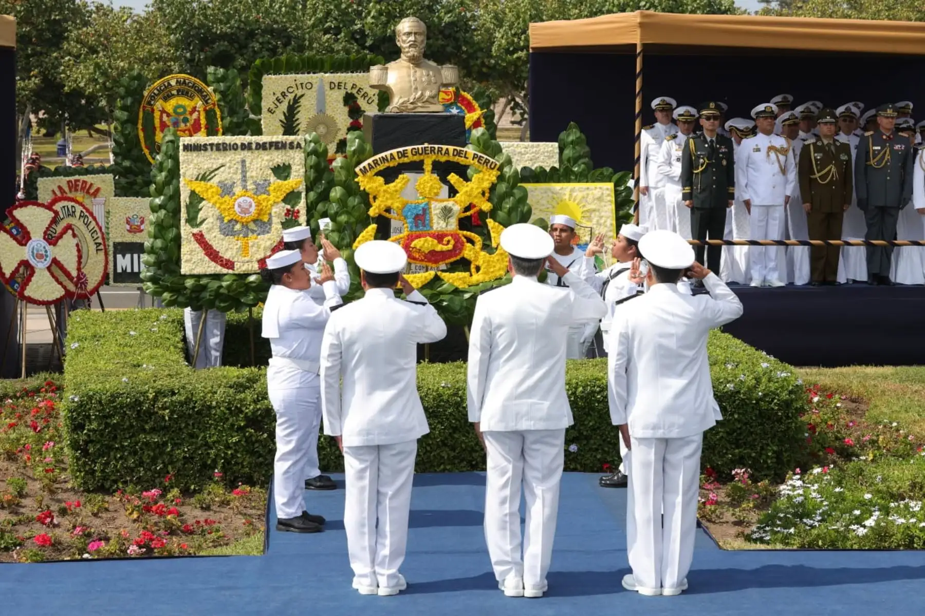 Ceremonia cívico patriótica en conmemoración del 159.º aniversario del Combate Naval del 2 de mayo de 1866. Foto: ANDINA/Melina Mejía