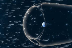 Para estudiar la reconexión magnética en la magnetopausa de la Tierra, los satélites de TRACERS volarán a través de la cúspide polar, un punto donde el campo magnético de la Tierra desciende hacia el suelo.  Foto: NASA/CILab/Josh Masters