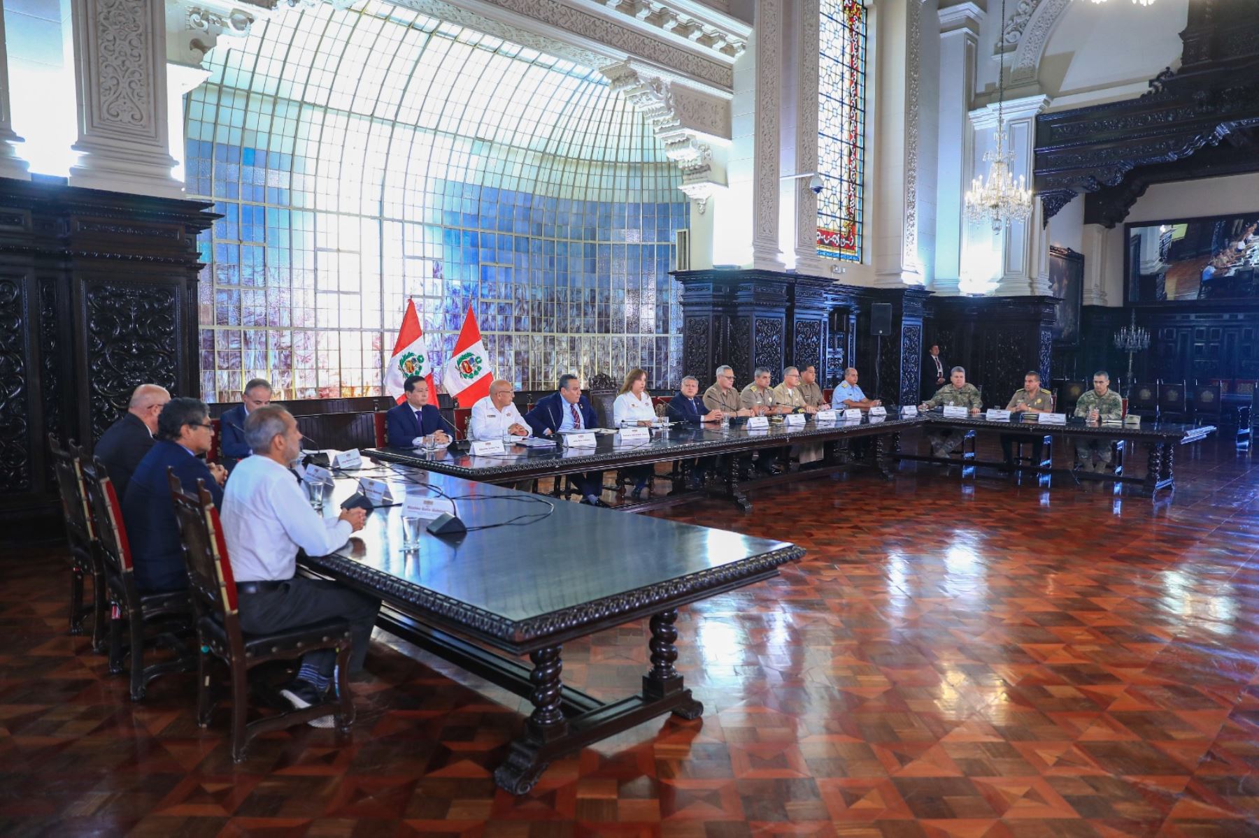 La presidenta de la república, Dina Boluarte, anuncia medidas concretas para reforzar la seguridad en la provincia de Pataz, en respuesta a la grave situación que enfrenta la zona. Foto: ANDINA/Prensa Presidencia