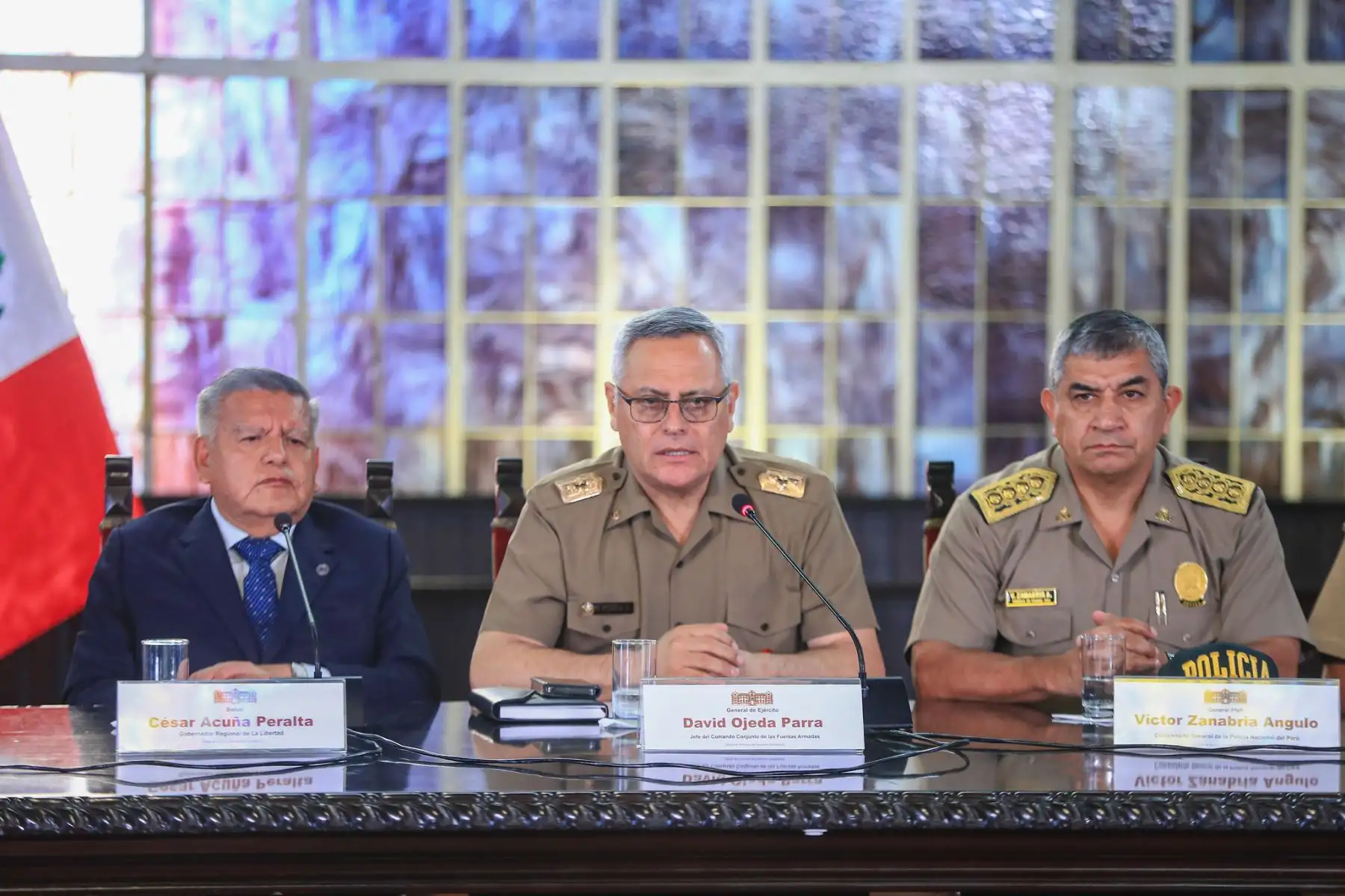 La presidenta de la república, Dina Boluarte, anuncia medidas concretas para reforzar la seguridad en la provincia de Pataz. Foto: ANDINA/ Prensa Presidencia