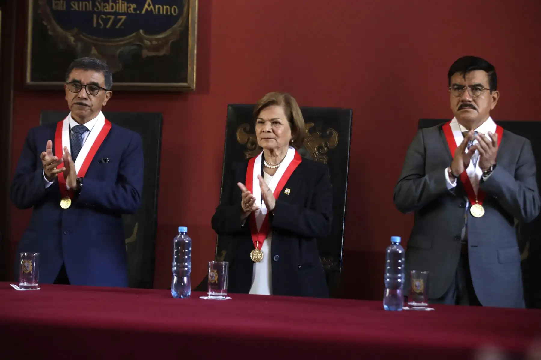 La Universidad Nacional Mayor de San Marcos otorga la “Medalla Sanmarquina” a 6 personalidades egresados cuyas trayectorias personales y profesionales encarnan los valores institucionales, en el marco de sus celebraciones por su 474 aniversario. En la imagen, la rectora Dra. Jerí Ramón Ruffner.
Foto: ANDINA/Eddy Ramos