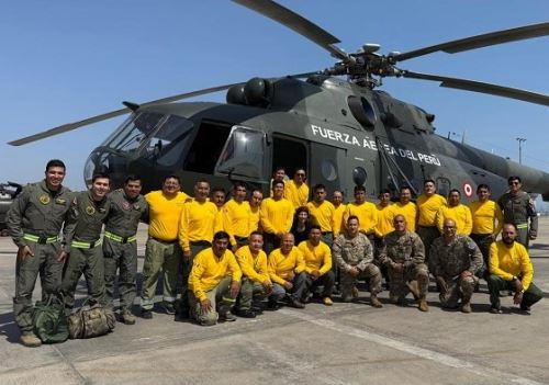 Sernanp y la FAP conforman la primera brigada helitransportada de Perú para combatir los incendios forestales en las áreas naturales protegidas. Foto: ANDINA/difusión.