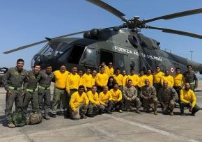 Sernanp y la FAP conforman la primera brigada helitransportada de Perú para combatir los incendios forestales en las áreas naturales protegidas. ANDINA/Difusión