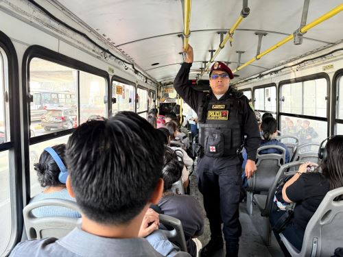 Efectivos policiales y agentes especiales realizaron patrullaje y diligencias en el transporte público. Foto: ANDINA/Difusión