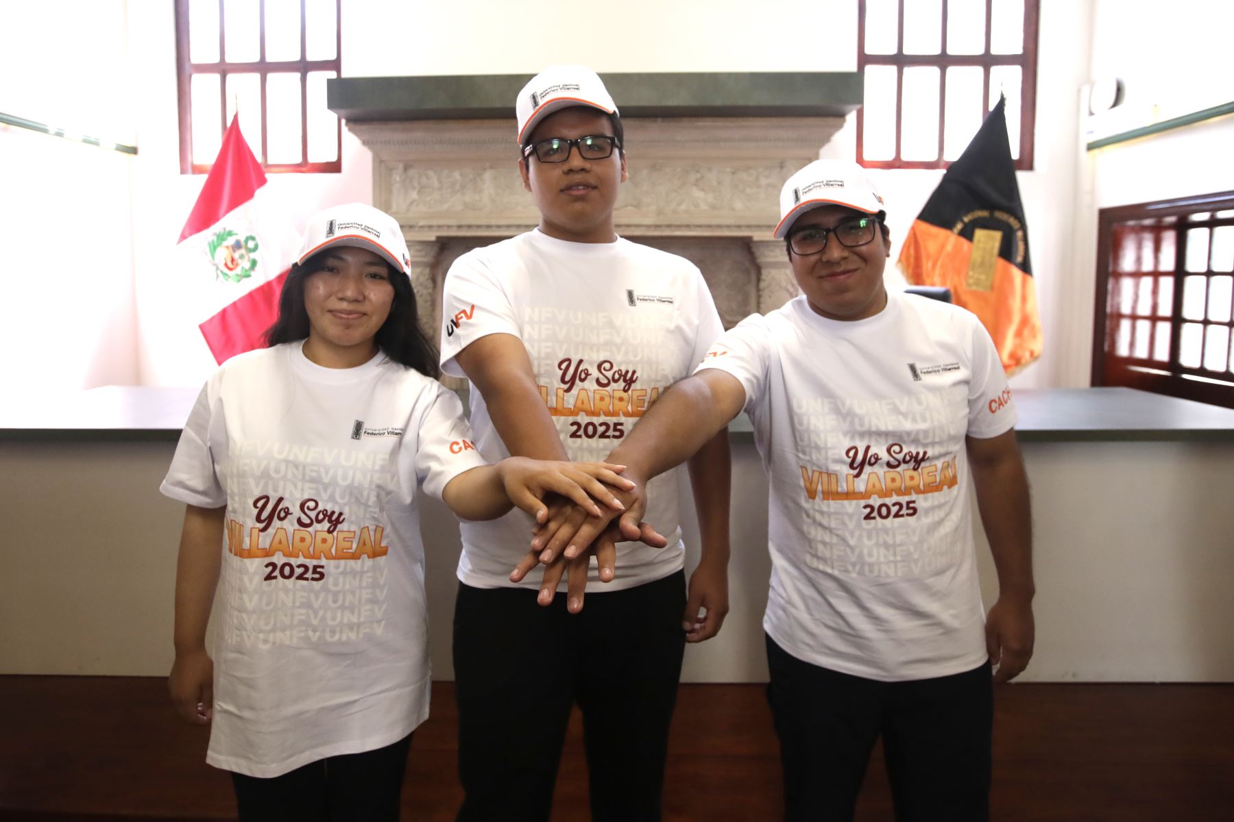 Shantal, Fabián y Ederson, los primeros puestos del reciente examen de admisión 2025 para ingresar a la Universidad Nacional Federico Villarreal. Fotos: ANDINA/Eddy Ramos