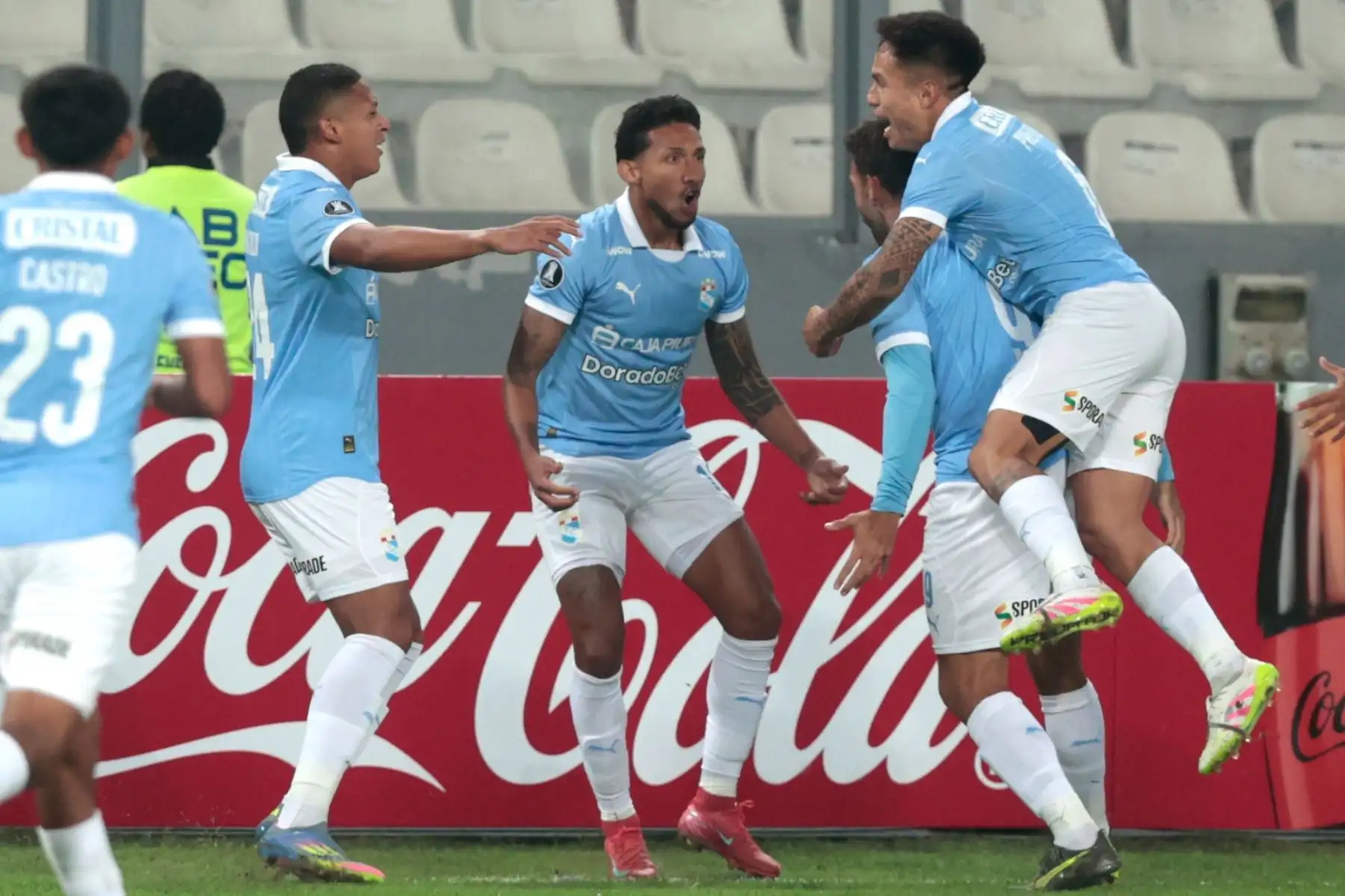 Con goles de Martín Cauteruccio en el primer y segundo tiempo, Sporting Cristal le gana 2-1 al Bolívar en el Estadio Nacional de Lima, en la fase de grupos de la Copa Conmebol Libertadores 2025, el miércoles 7 de mayo. Foto: ANDINA/Vidal Tarqui