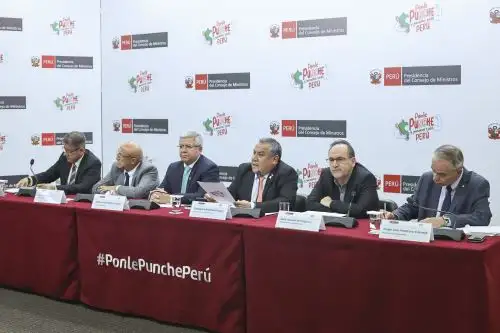 Seis ministros de Estado ofrecieron una conferencia de prensa para dar a conocer medidas adoptadas. Foto: ANDINA/Difusión