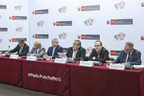 Press Conference of the Cabinet lead by Prime Minister Gustavo Adrianzén. ANDINA/Difusión