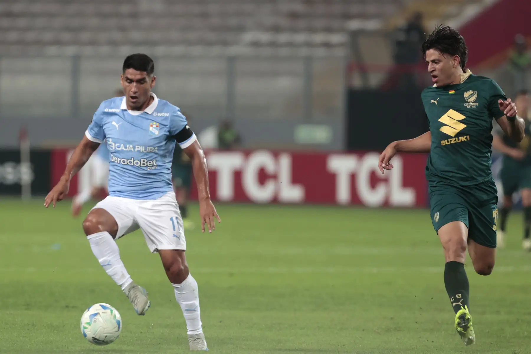 Irven Ávila, de Sporting Cristal le gana 2-1 al Bolívar en el Estadio Nacional de Lima, en la fase de grupos de la Copa Conmebol Libertadores 2025. Foto: ANDINA/Vidal Tarqui