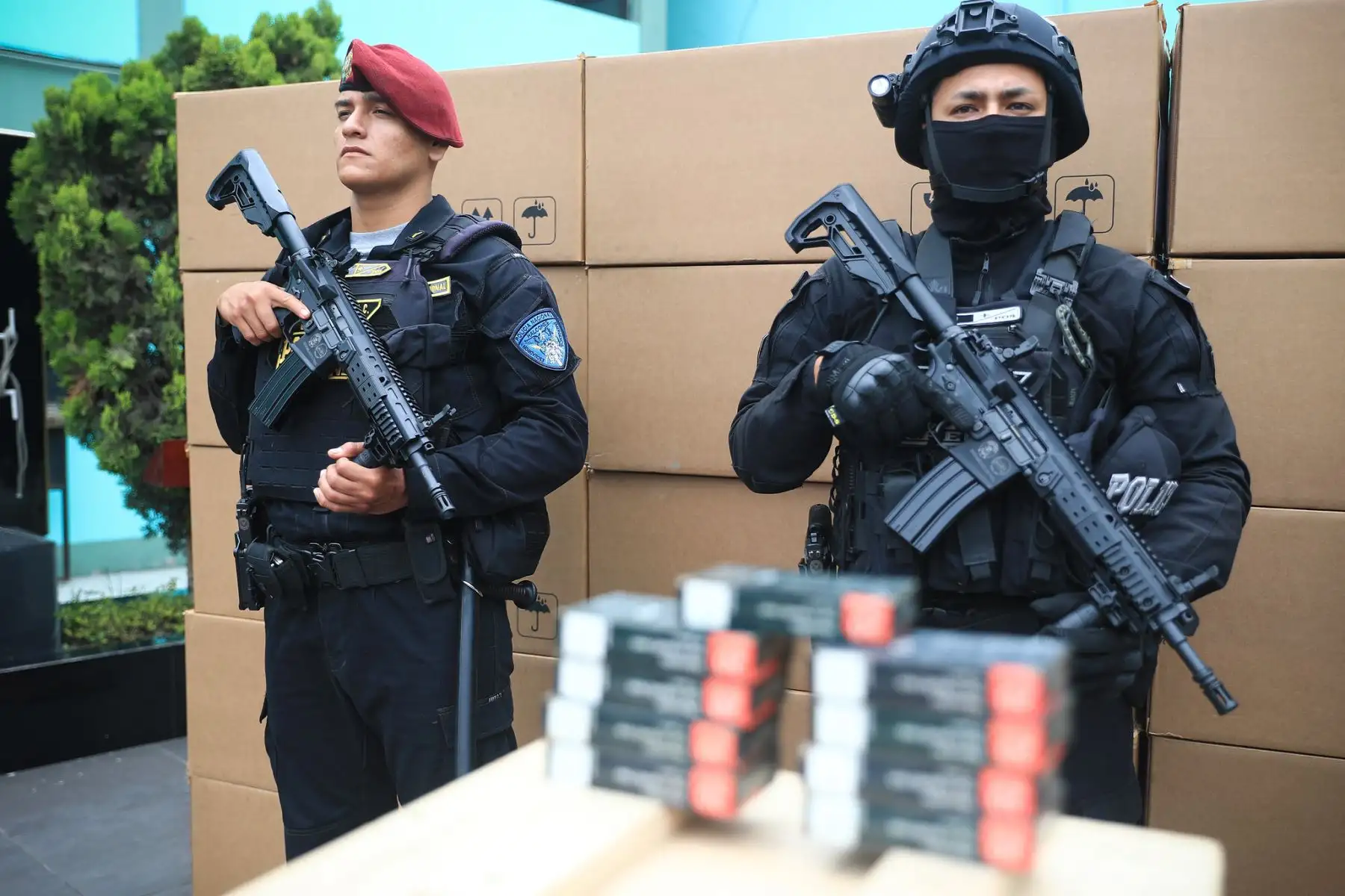 El Ministerio del Interior hace entrega de 700 fusiles de asalto para la Policía Nacional del Perú - PNP. Este es el primer lote de fusiles adquiridos, que forma parte de
una adquisición total de más de 7,000 unidades que se adquirir a
lo largo de 2025. El objetivo es reforzar la seguridad pública y el
orden interno mediante el fortalecimiento de la capacidad
operativa de la PNP. Foto: ANDINA/Prensa Presidencia