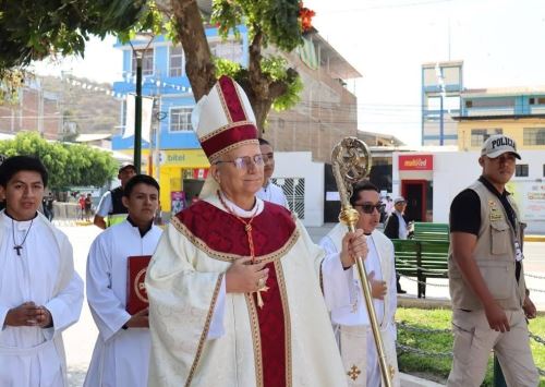 The new Pope Leo XIV during one of his last visits to Chulucanas in 2024. Robert Francis Prévost worked in the Diocese of Chulucanas in 1985. Photo courtesy of Paul Sunción. 