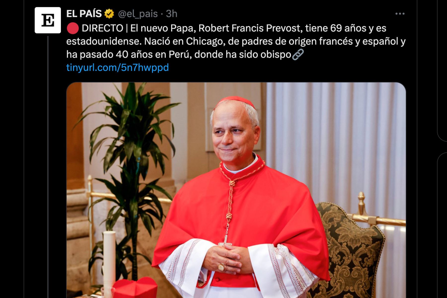 Así informó el diario El País de España sobre la elección del religioso estadounidense nacionalizado peruano, Robert Francis Prevost, como el nuevo papa León XIV. Foto: INTERNET/Medios