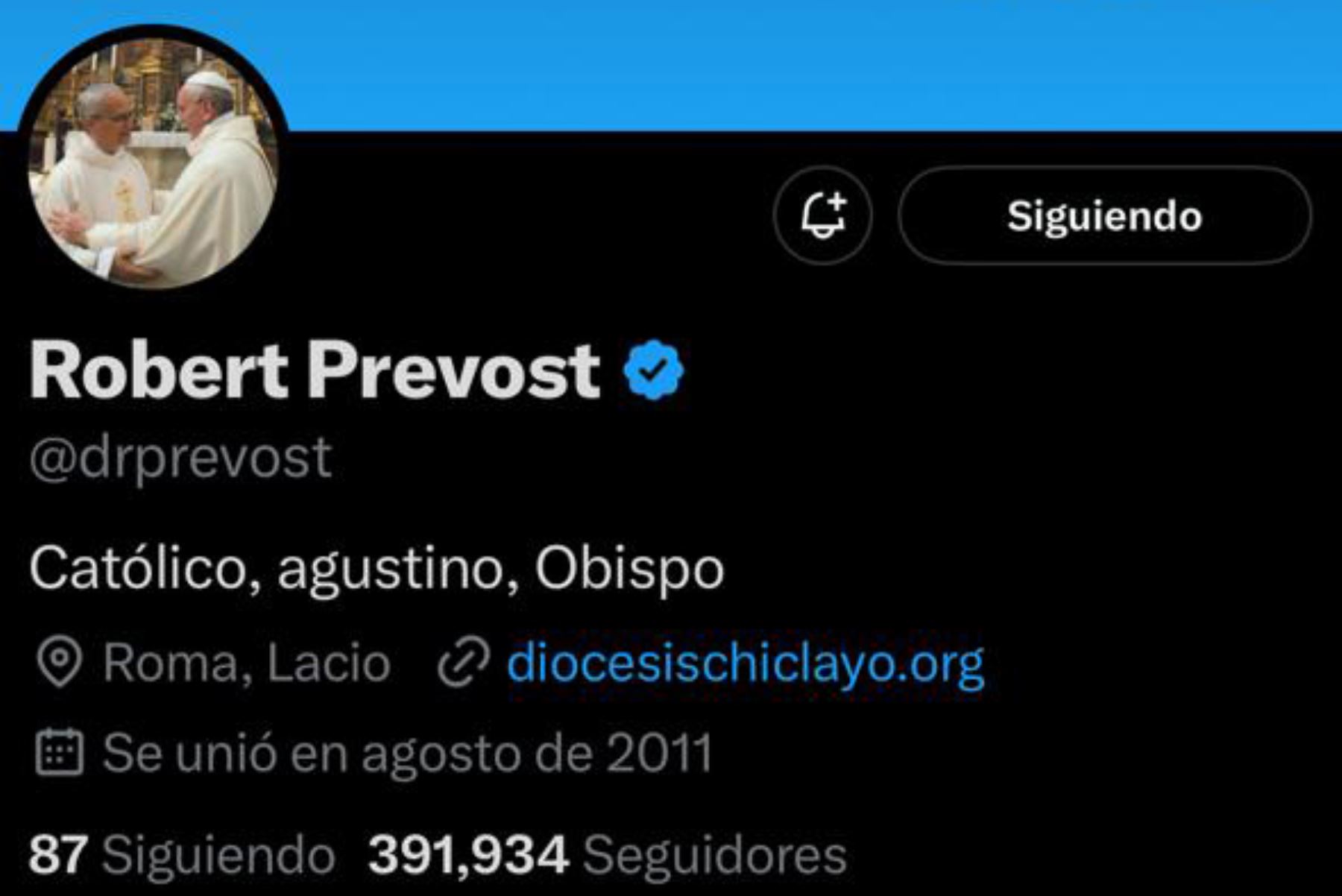 El cardenal Robert Francis Prevost, proclamado papa León XIV, participa activamente en la red social X (antes Twitter) desde el 2011, confirmó el Vaticano.