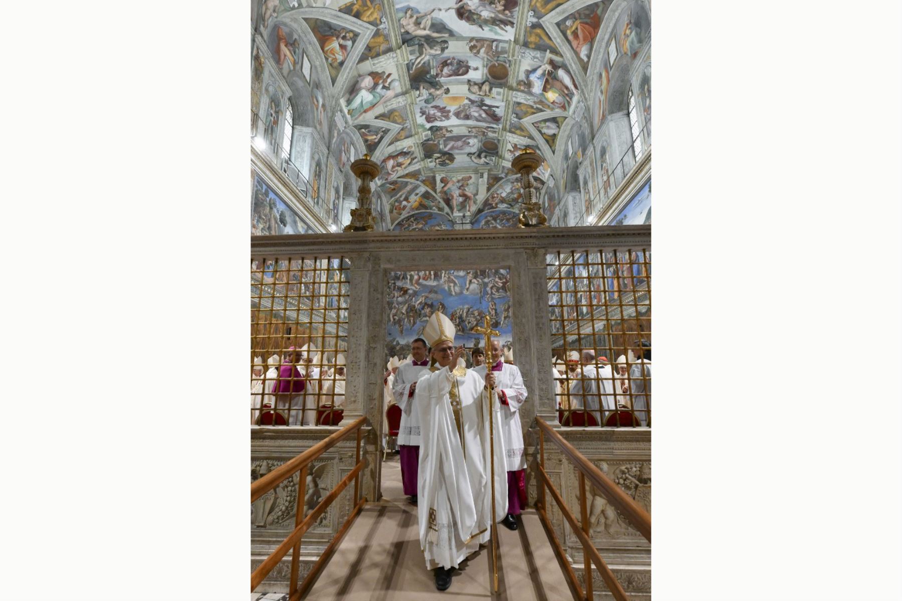 Papa León XIV durante una misa con cardenales en la Capilla Sixtina del Vaticano.Foto: AFP