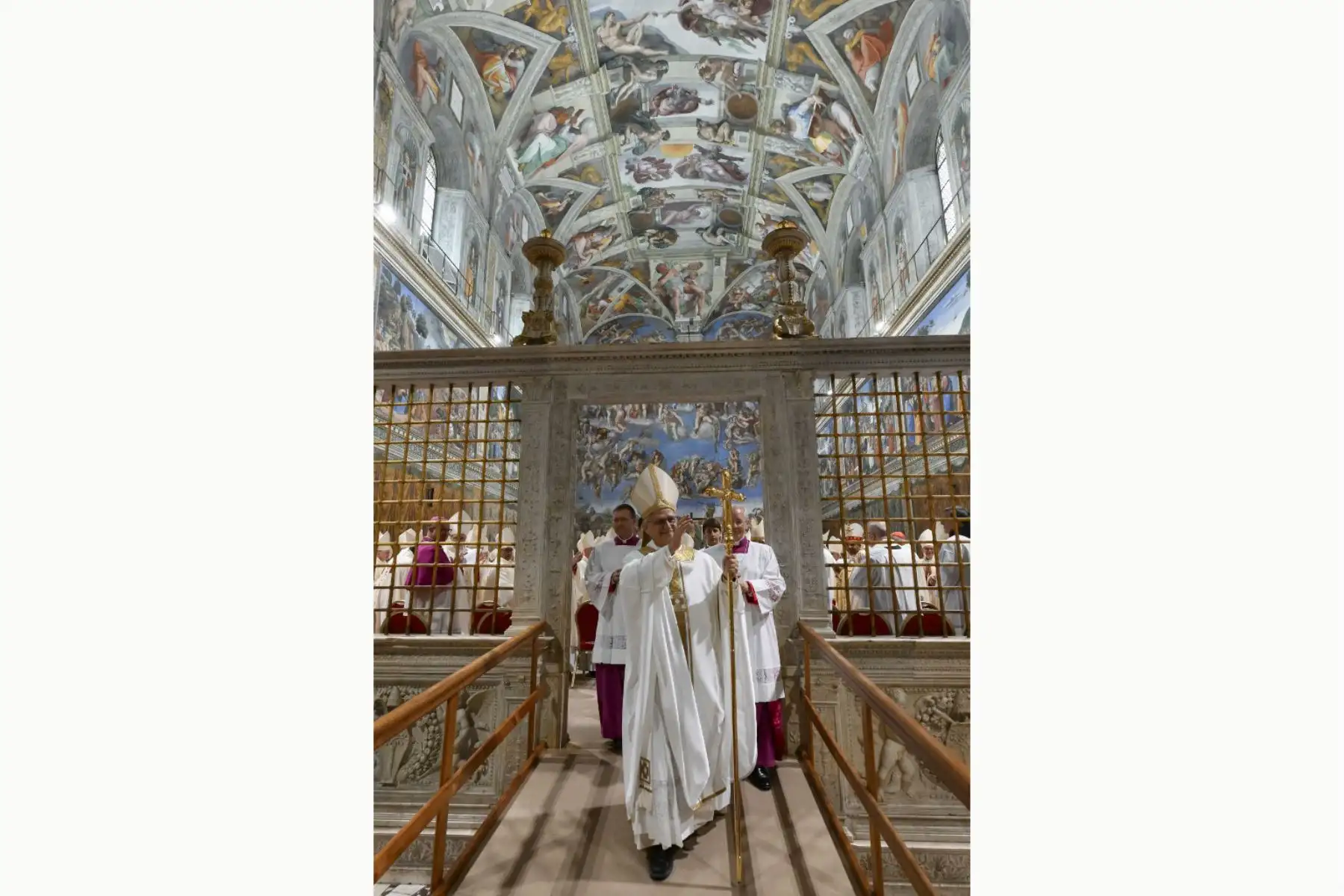 Papa León XIV durante una misa con cardenales en la Capilla Sixtina del Vaticano.Foto: AFP