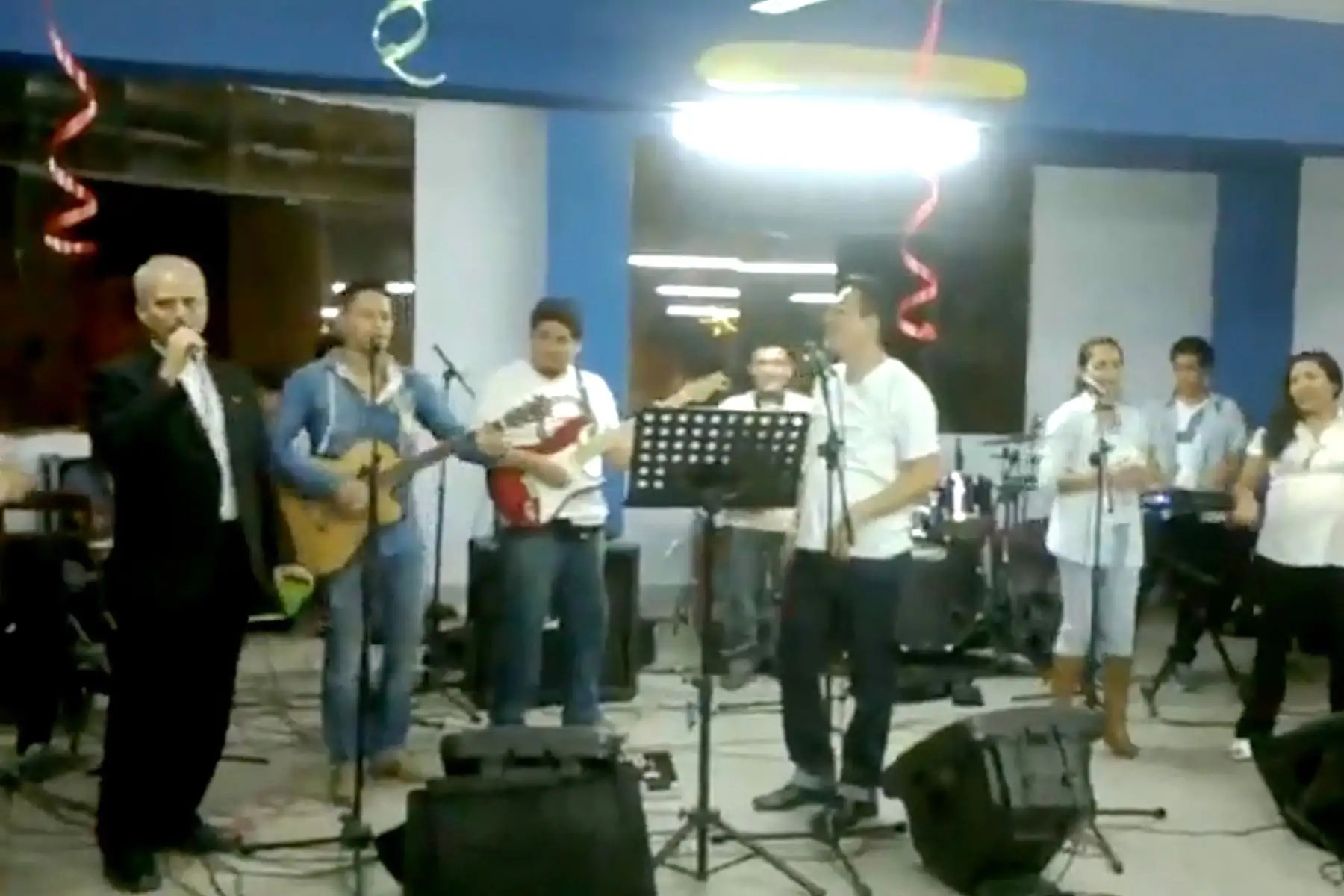 Pope Leo XIV singing the Christmas carol Feliz Navidad (Merry Christmas) in 2014 in Chiclayo, Peru. Photo: TV Capture.