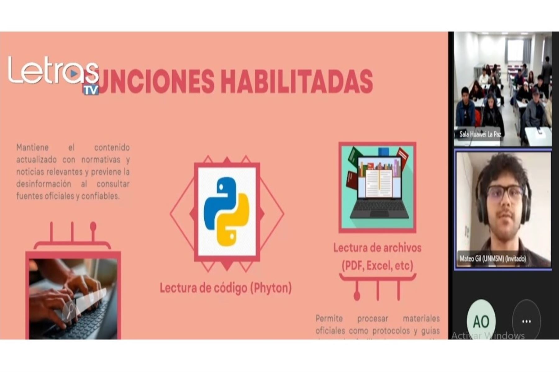 Estudiantes del Perú (UNMSM) y Bolivia (Univalle) desarrollaron proyectos con Inteligencia Artificial. Foto: ANDINA/Difusión.