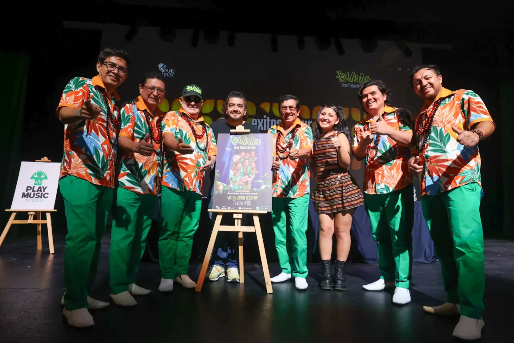 Conferencia de prensa de la agrupación Los Mirlos encabezada por Jorge Rodríguez y con la colaboración de Milena Warthon y Mauricio Mesones tras una exitosa gira en el festival de Coachella.

Foto: ANDINA/Juan Carlos Guzmán Negrini