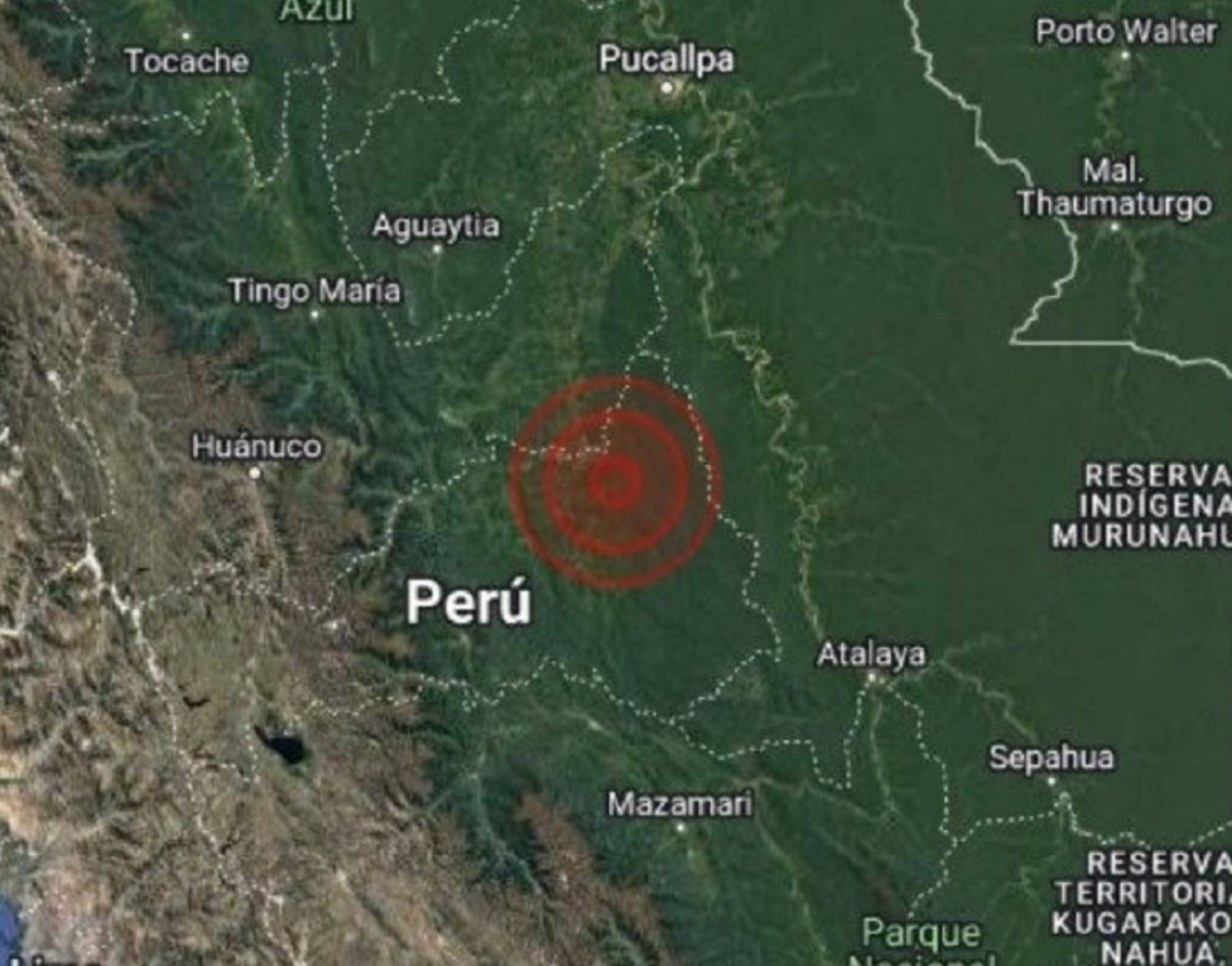 El epicentro del temblor de magnitud 4.0 se localizó cerca de Puerto Bermúdez, en la selva de la región Pasco.