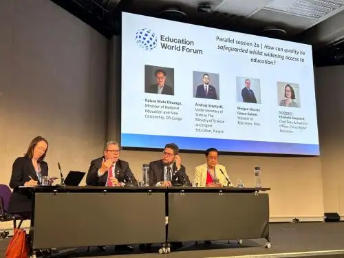 Ministro de Educación, Morgan Quero participa de Foro Mundial de Educación que se realiza en Londres. Foto: ANDINA/Difusión