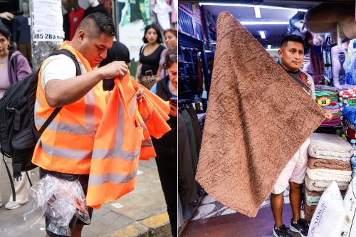 Frío limeño y nueva norma del chaleco con placa llenan Gamarra de compradores